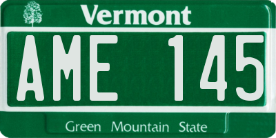 VT license plate AME145