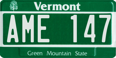 VT license plate AME147