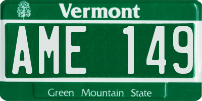 VT license plate AME149