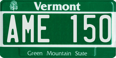 VT license plate AME150