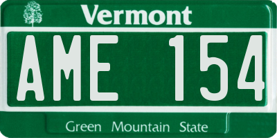 VT license plate AME154