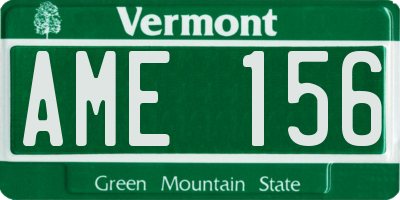 VT license plate AME156