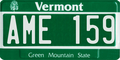 VT license plate AME159