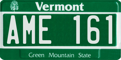 VT license plate AME161