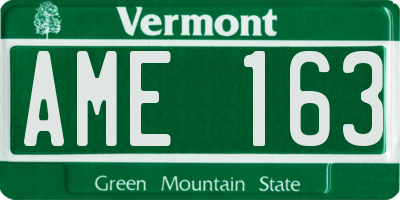 VT license plate AME163