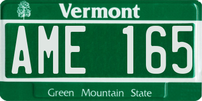 VT license plate AME165