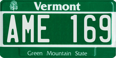 VT license plate AME169