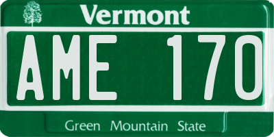 VT license plate AME170