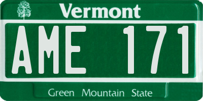 VT license plate AME171