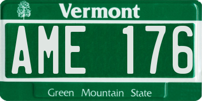 VT license plate AME176