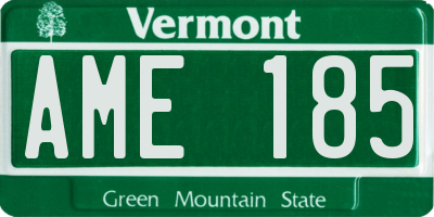 VT license plate AME185