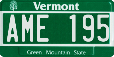 VT license plate AME195