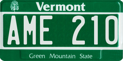 VT license plate AME210