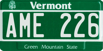 VT license plate AME226