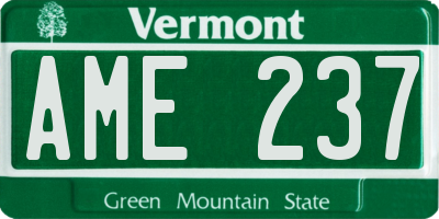 VT license plate AME237