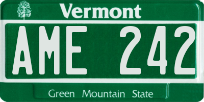 VT license plate AME242