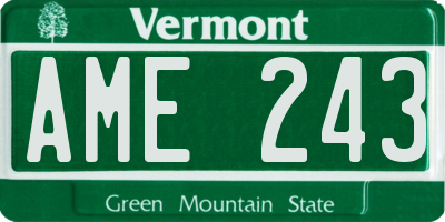 VT license plate AME243