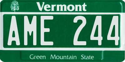 VT license plate AME244
