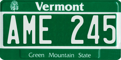 VT license plate AME245