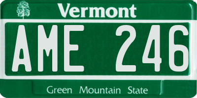 VT license plate AME246
