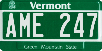 VT license plate AME247