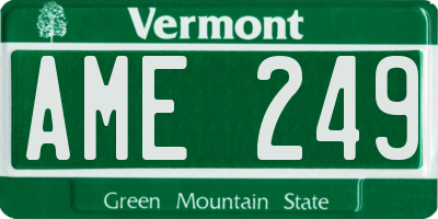 VT license plate AME249