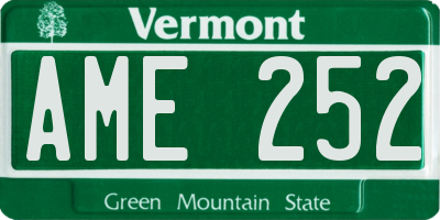VT license plate AME252