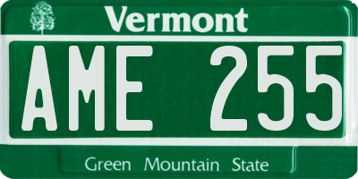 VT license plate AME255