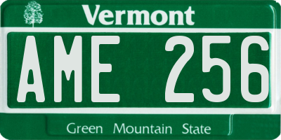 VT license plate AME256