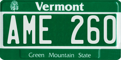 VT license plate AME260