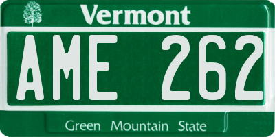 VT license plate AME262