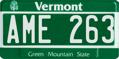 VT license plate AME263