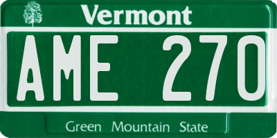 VT license plate AME270