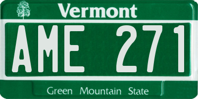 VT license plate AME271