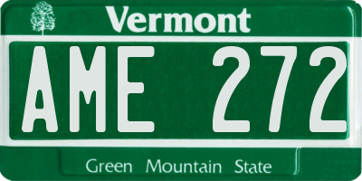 VT license plate AME272