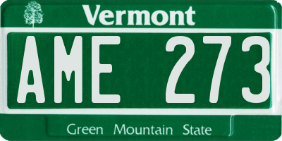 VT license plate AME273