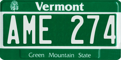 VT license plate AME274