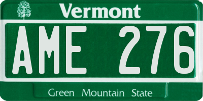 VT license plate AME276