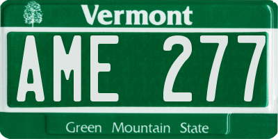 VT license plate AME277