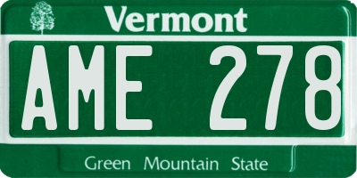 VT license plate AME278