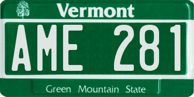 VT license plate AME281