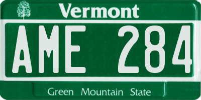 VT license plate AME284