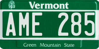 VT license plate AME285