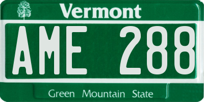 VT license plate AME288