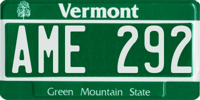 VT license plate AME292