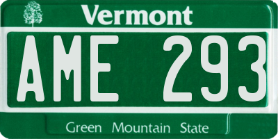 VT license plate AME293