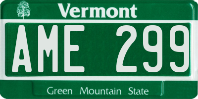 VT license plate AME299