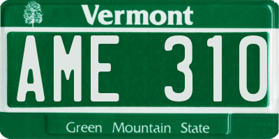VT license plate AME310