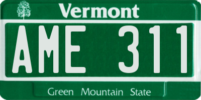 VT license plate AME311