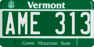 VT license plate AME313